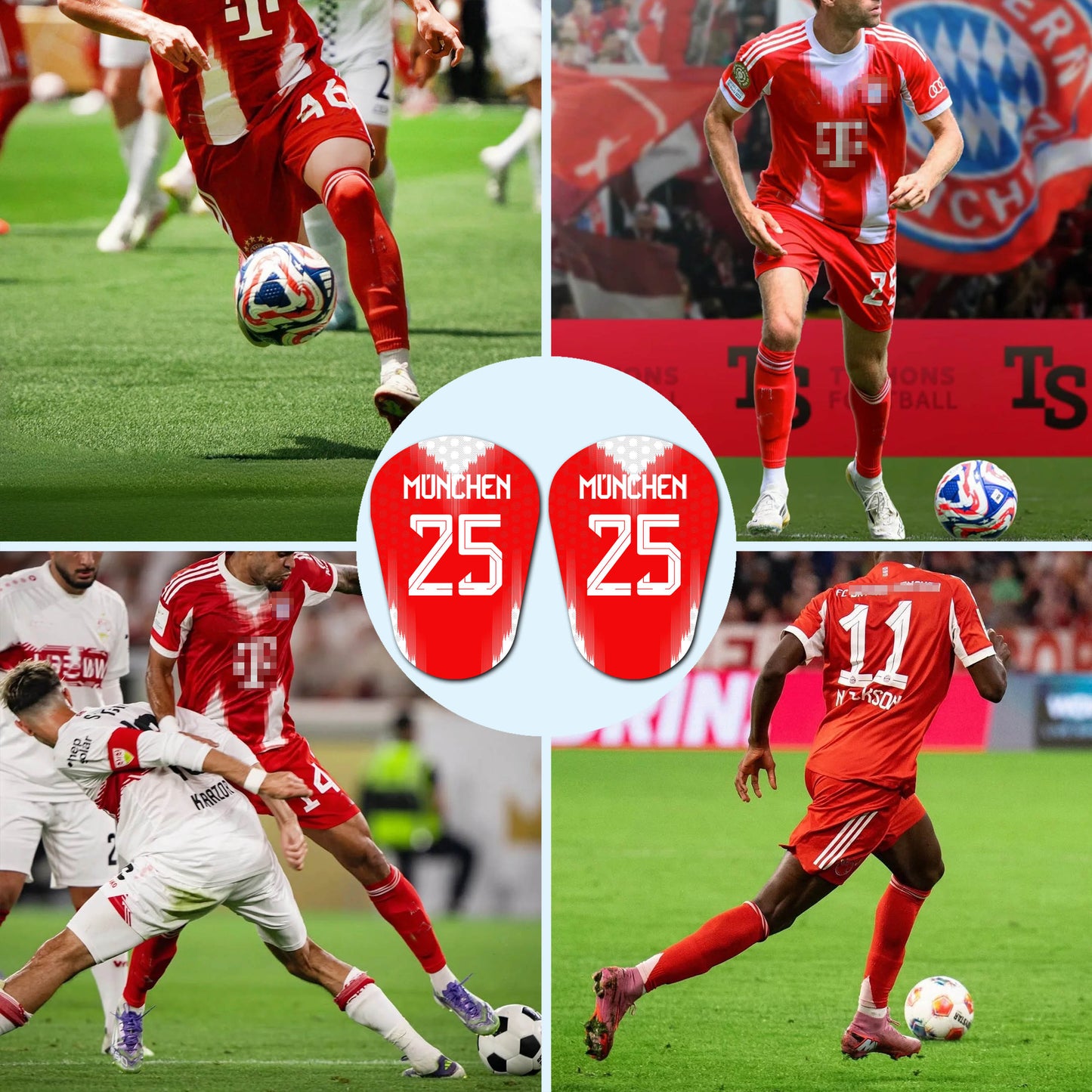 Bundesliga,FC Bayern München,Custom Football Shin Guards,Mini Shin Pads,Football Gift