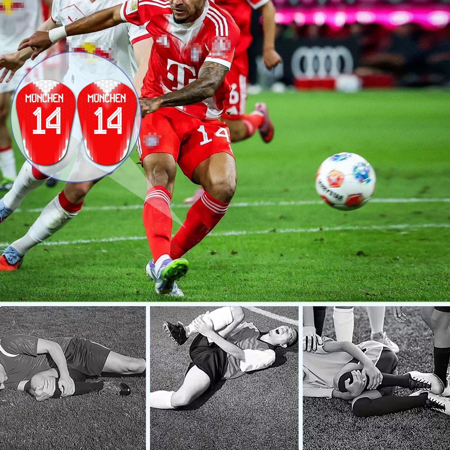 Bundesliga,FC Bayern München,Custom Football Shin Guards,Mini Shin Pads,Football Gift