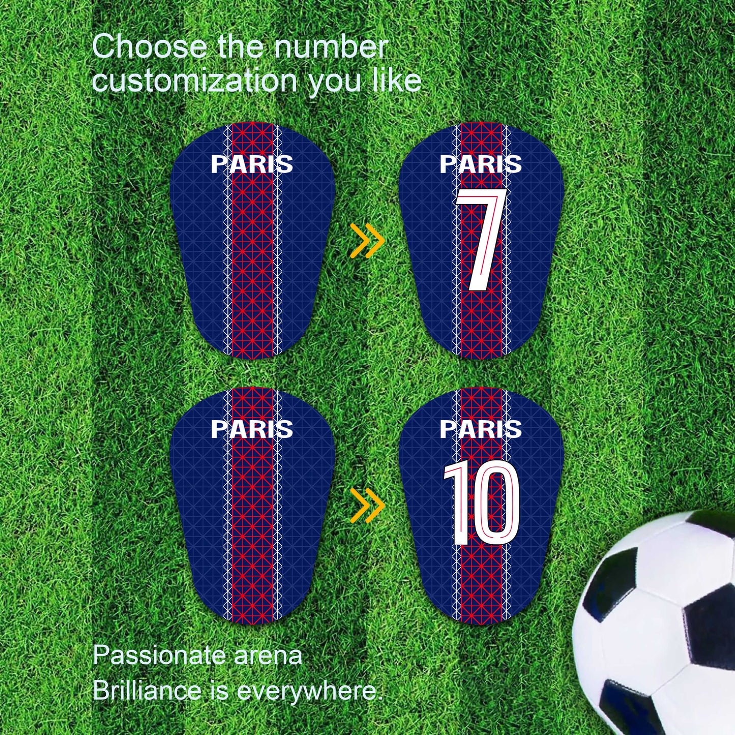 Ligue 1,Paris Saint-Germain F.C.,PSG,Custom Football Shin Guards,Mini Shin Pads,Football Gift