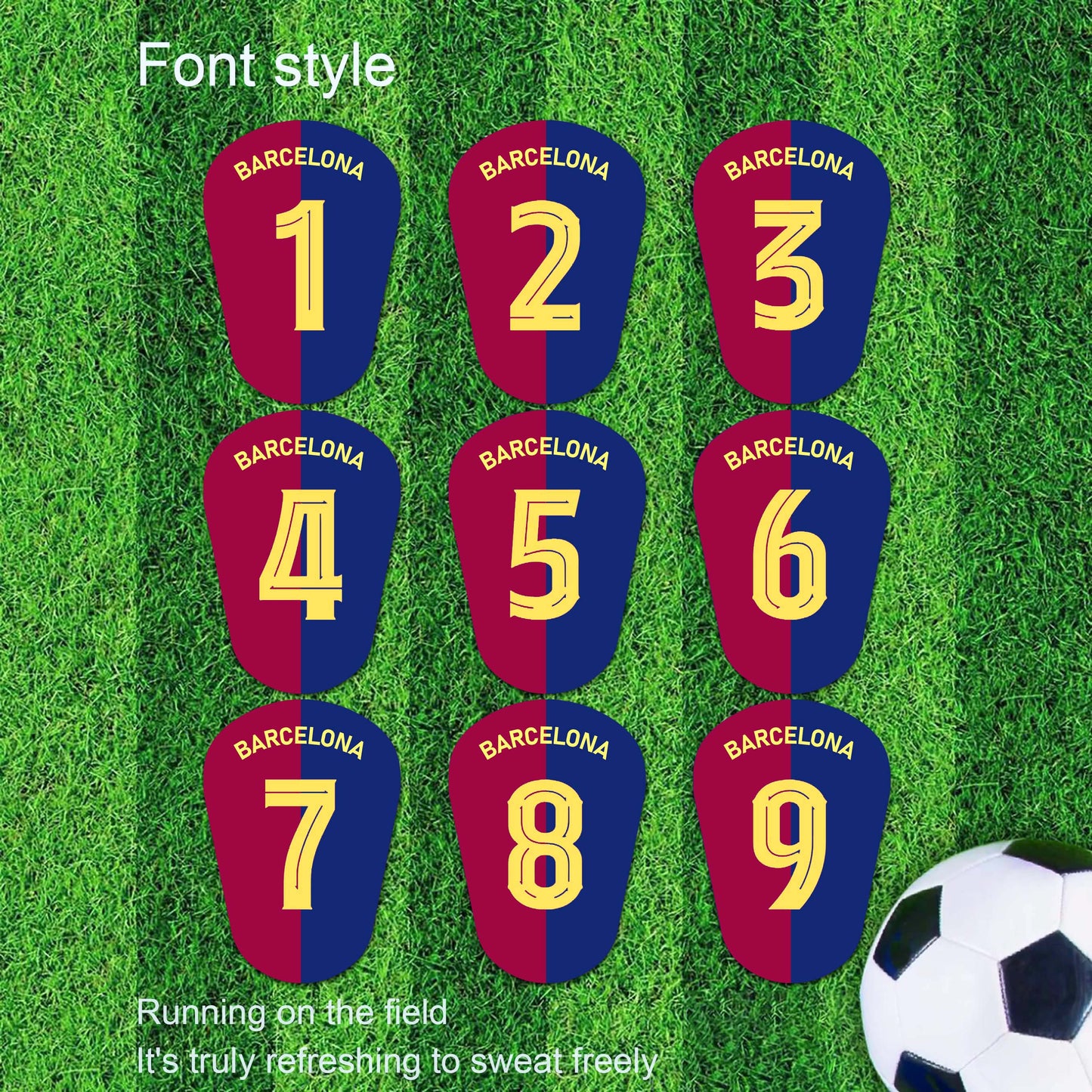LaLiga，FC Barcelona，Barça，Custom Football Shin Guards,Mini Shin Pads,Football Gift