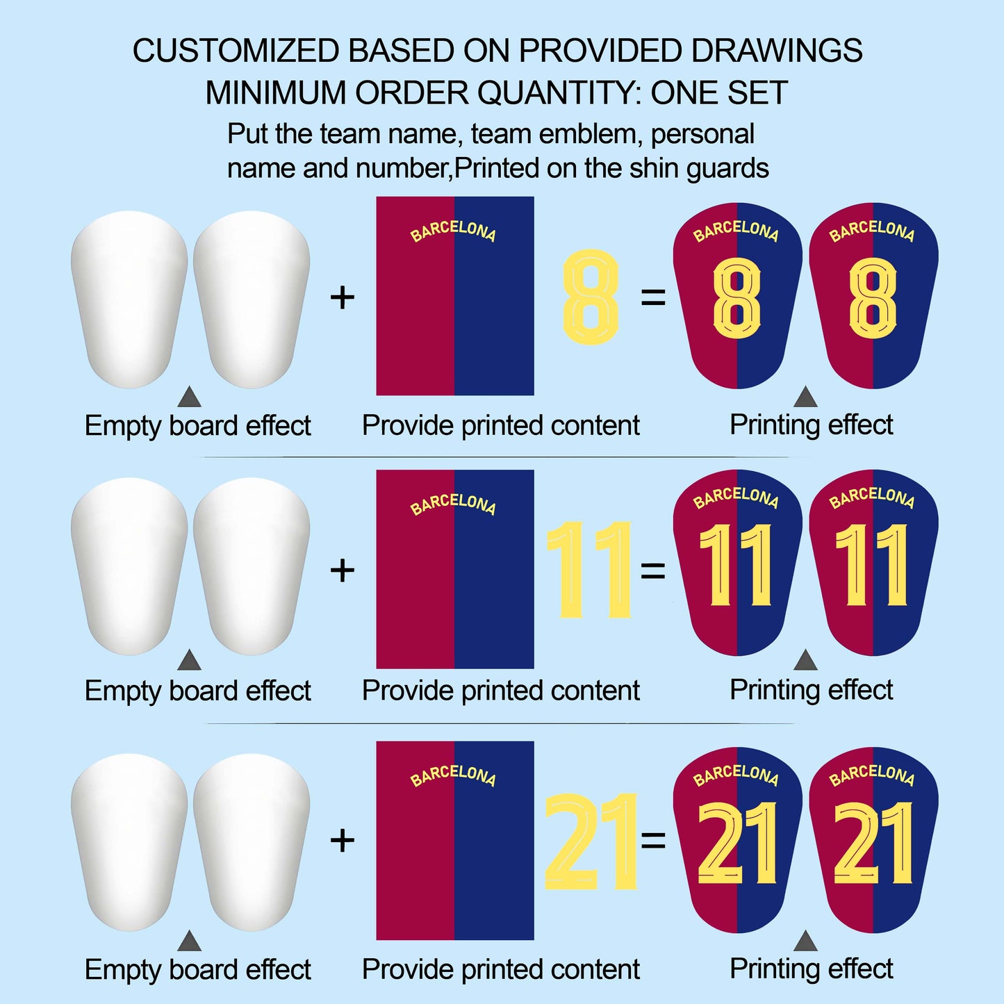 LaLiga，FC Barcelona，Barça，Custom Football Shin Guards,Mini Shin Pads,Football Gift