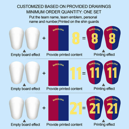 LaLiga，FC Barcelona，Barça，Custom Football Shin Guards,Mini Shin Pads,Football Gift