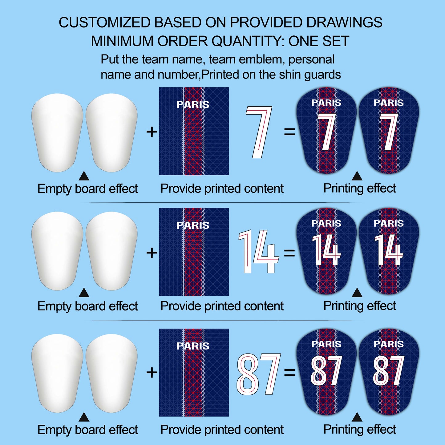 Ligue 1,Paris Saint-Germain F.C.,PSG,Custom Football Shin Guards,Mini Shin Pads,Football Gift