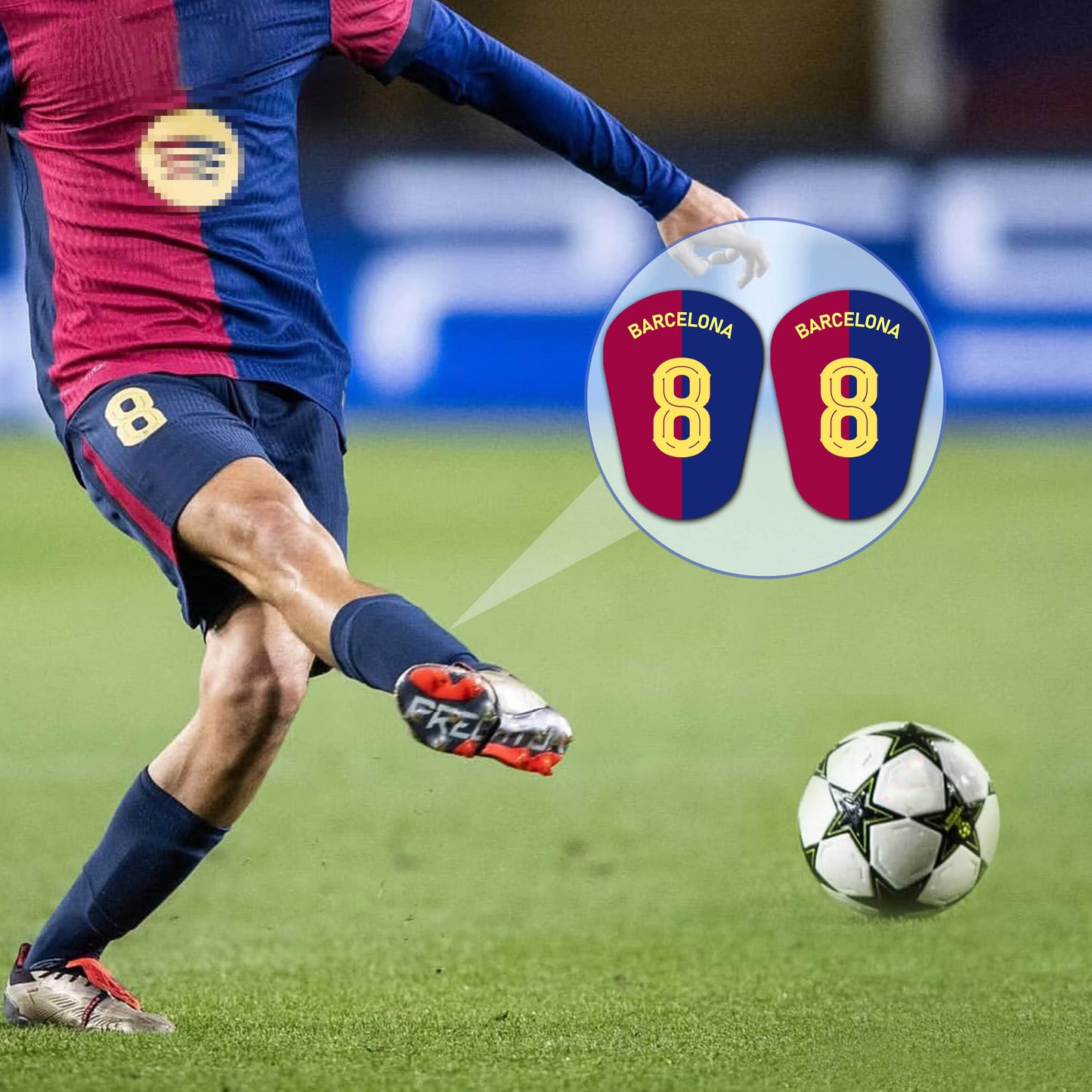 LaLiga，FC Barcelona，Barça，Custom Football Shin Guards,Mini Shin Pads,Football Gift